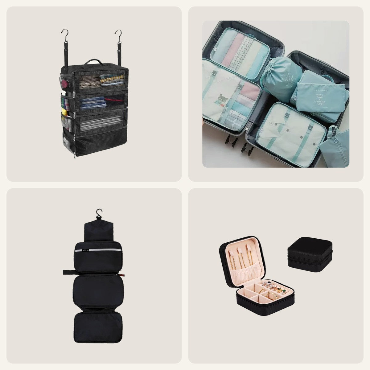The four pieces of the Weekend Set